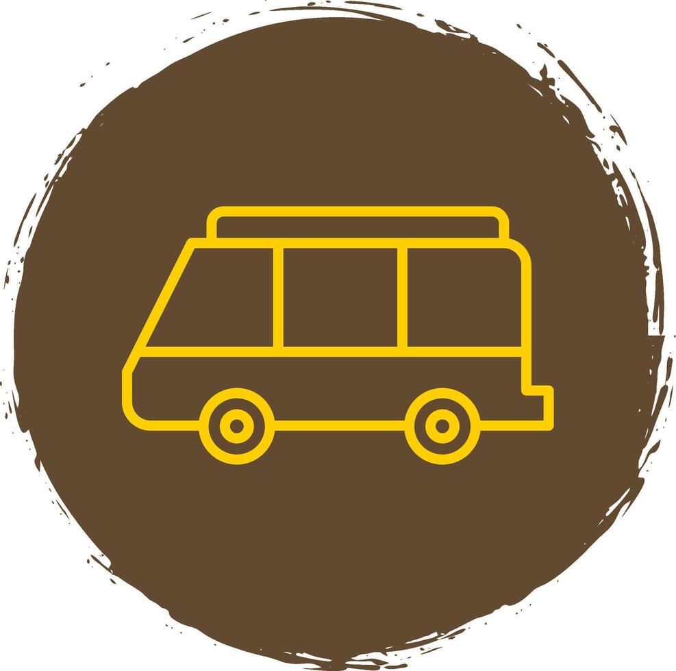 Minibus Line Circle Sticker Icon vector