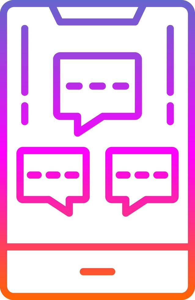 Mobile Chat Info Line Circle Sticker Icon vector