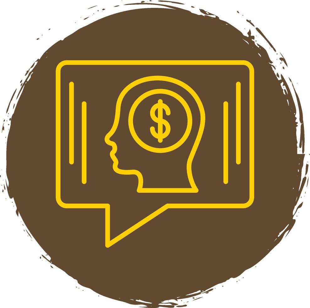 Money Idea Chat Line Circle Sticker Icon vector