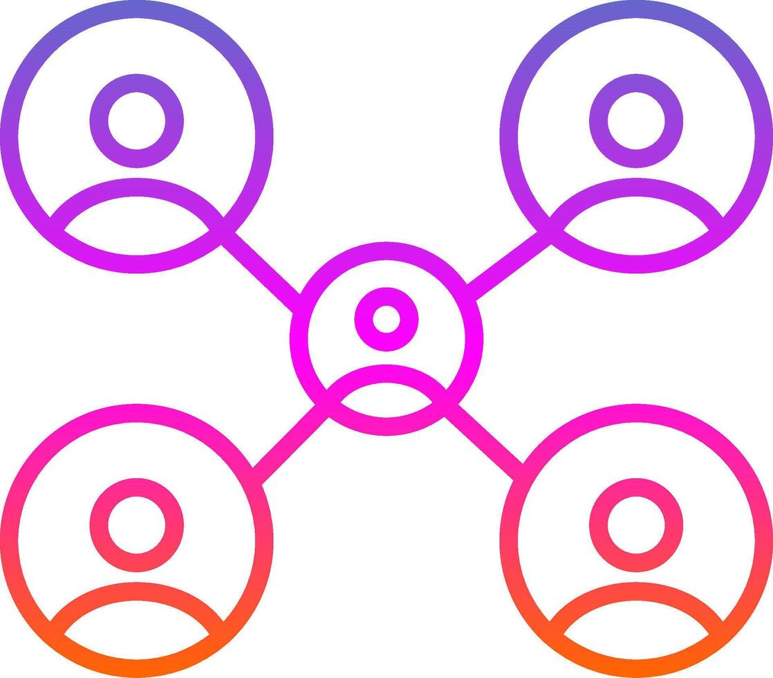 Networking Line Circle Sticker Icon vector