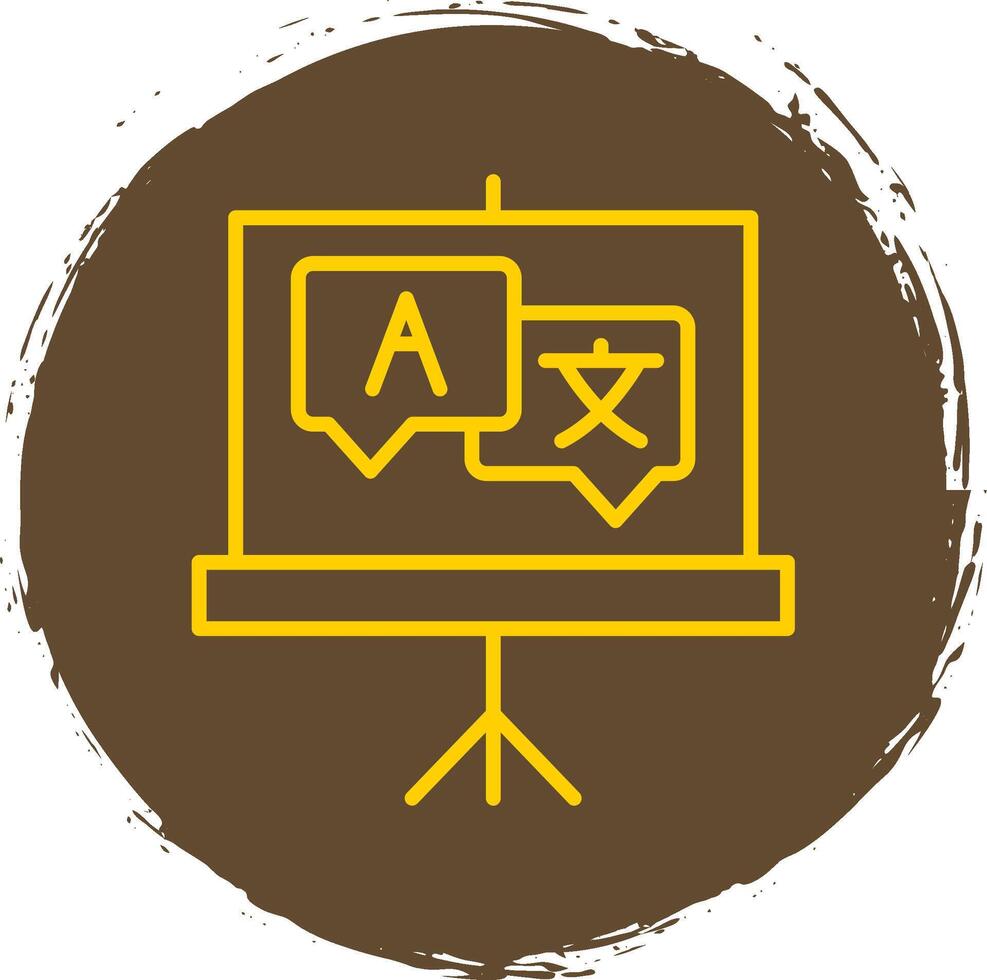 Language Line Circle Sticker Icon vector