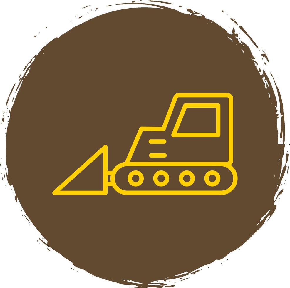 Bulldozer Line Circle Sticker Icon vector