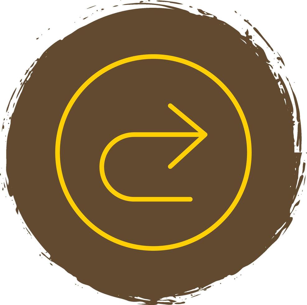 U Turn Line Circle Sticker Icon vector