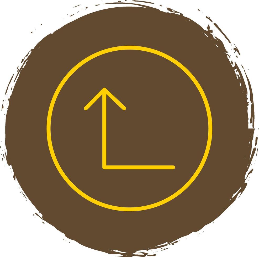 Turn Up Line Circle Sticker Icon vector