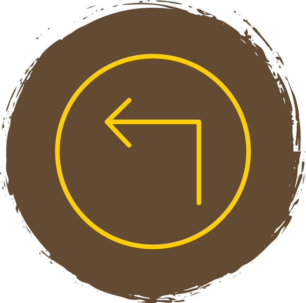 Turn Line Circle Sticker Icon vector