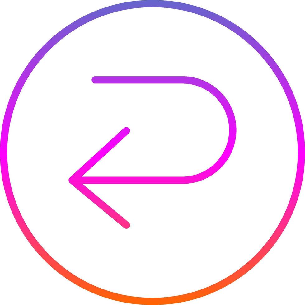 U Turn Line Circle Sticker Icon vector