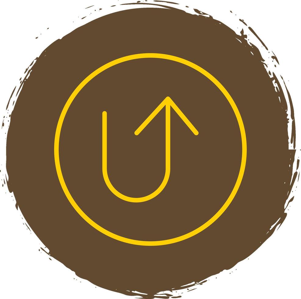 U Turn Line Circle Sticker Icon vector