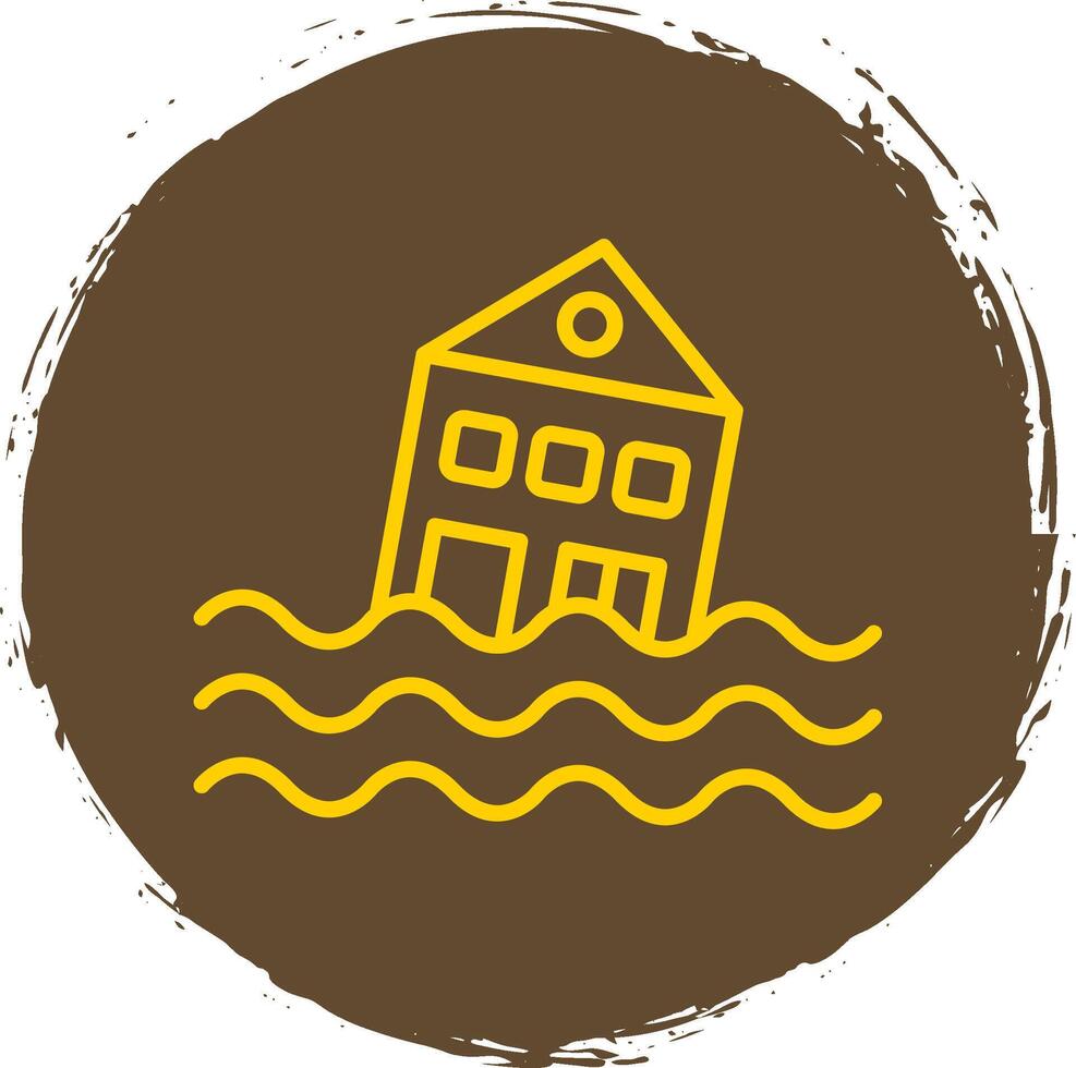 House Line Circle Sticker Icon vector