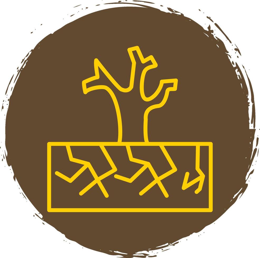 Drought Line Circle Sticker Icon vector