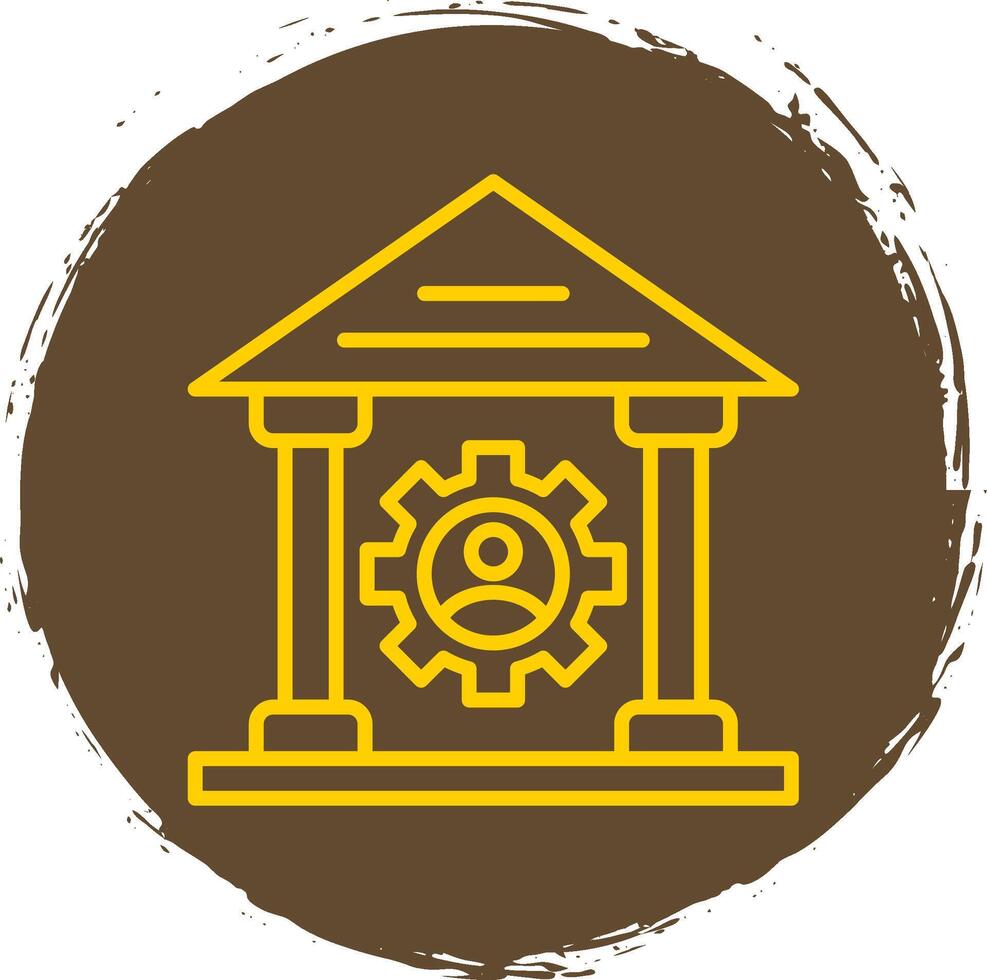 Saw Machine Line Circle Sticker Icon vector