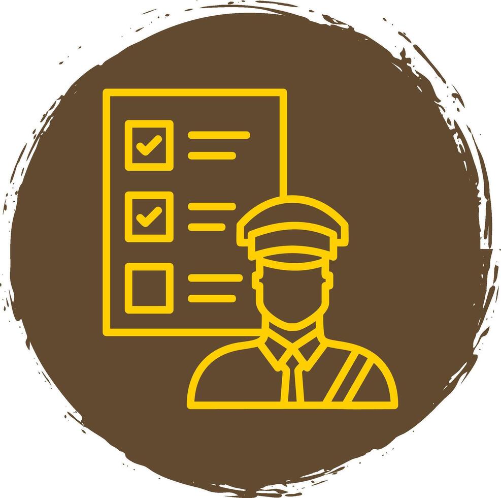 Customs Clearance Line Circle Sticker Icon vector