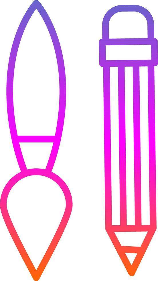 Writing Tool Line Circle Sticker Icon vector