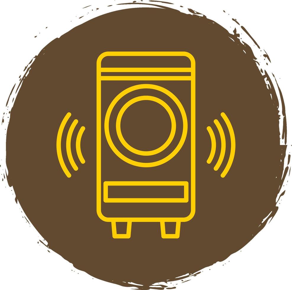 Woofer Line Circle Sticker Icon vector