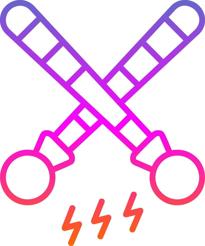 Drumsticks Line Circle Sticker Icon vector
