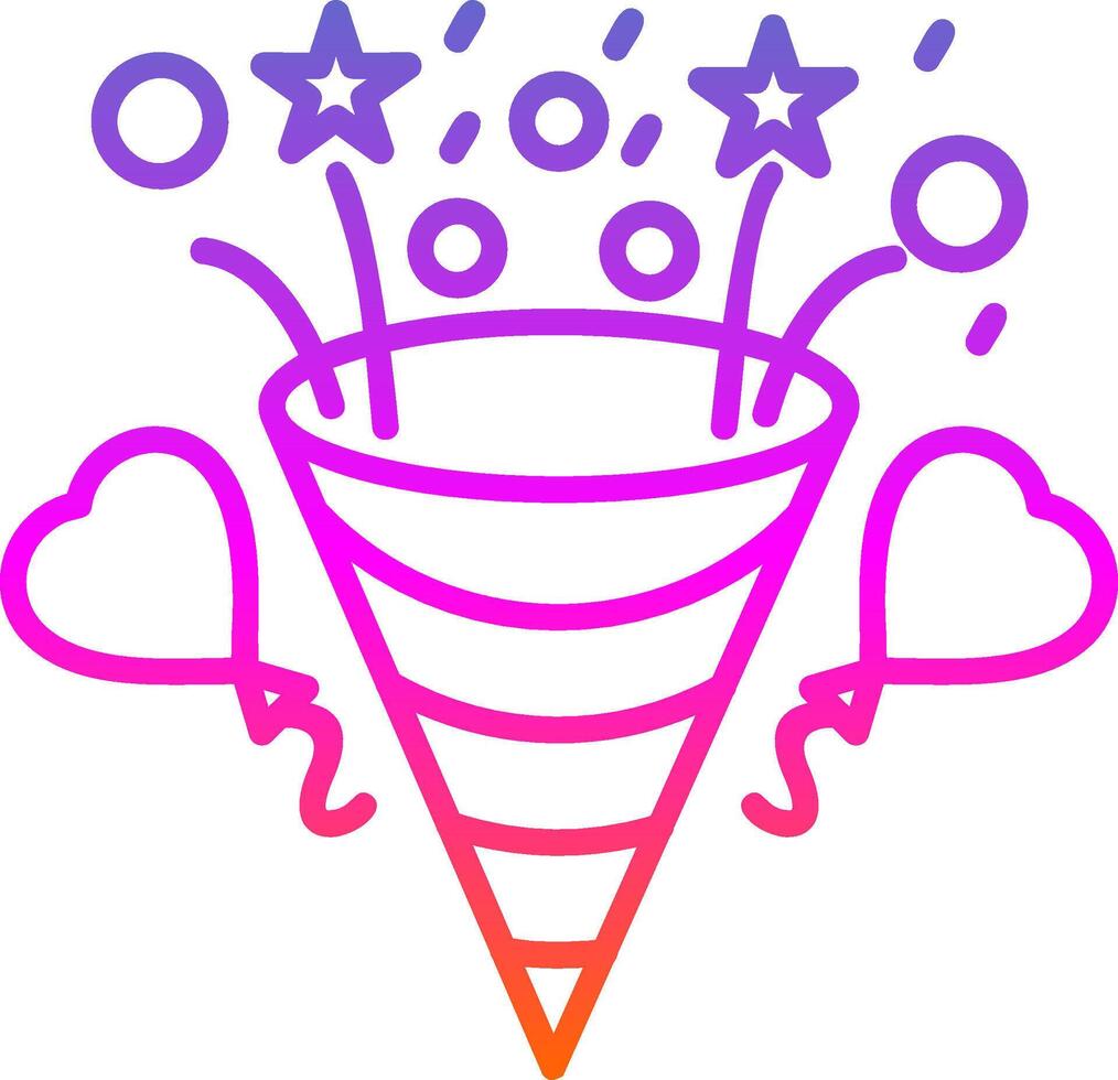 Confetti Line Circle Sticker Icon vector