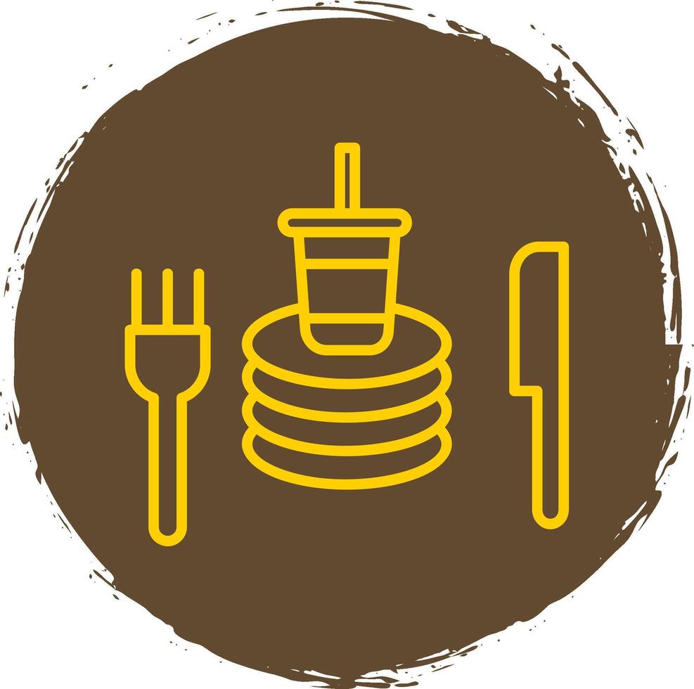 Tableware Line Circle Sticker Icon vector