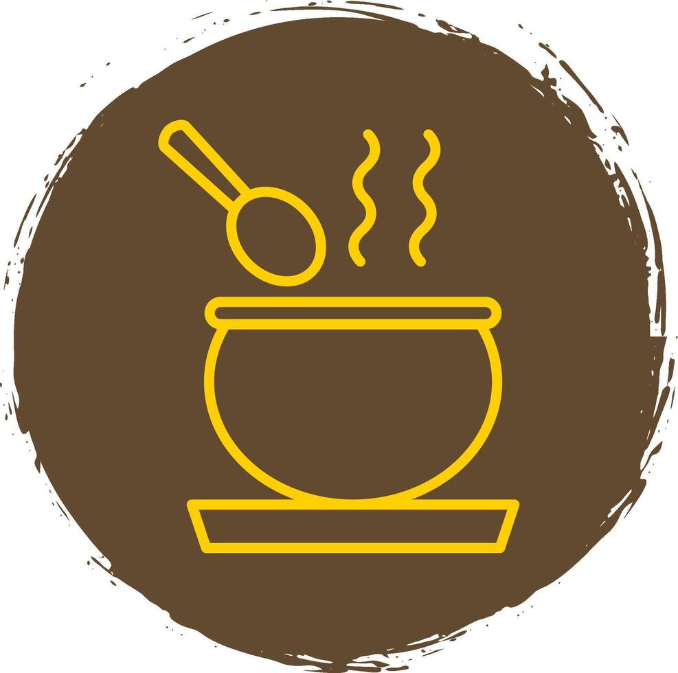 Soup Line Circle Sticker Icon vector