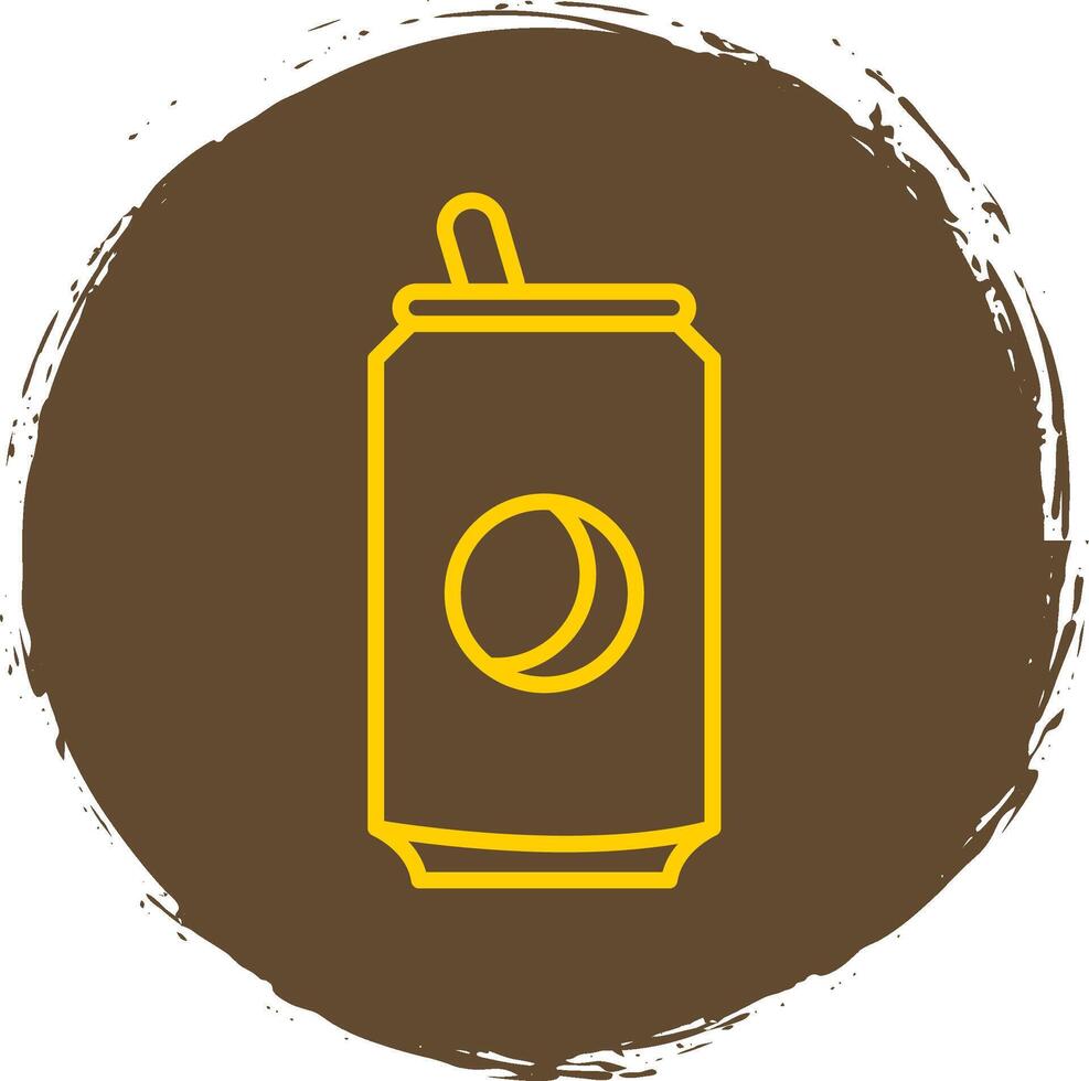 Soda Can Line Circle Sticker Icon vector