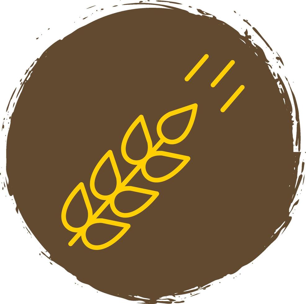 Wheat Line Circle Sticker Icon vector