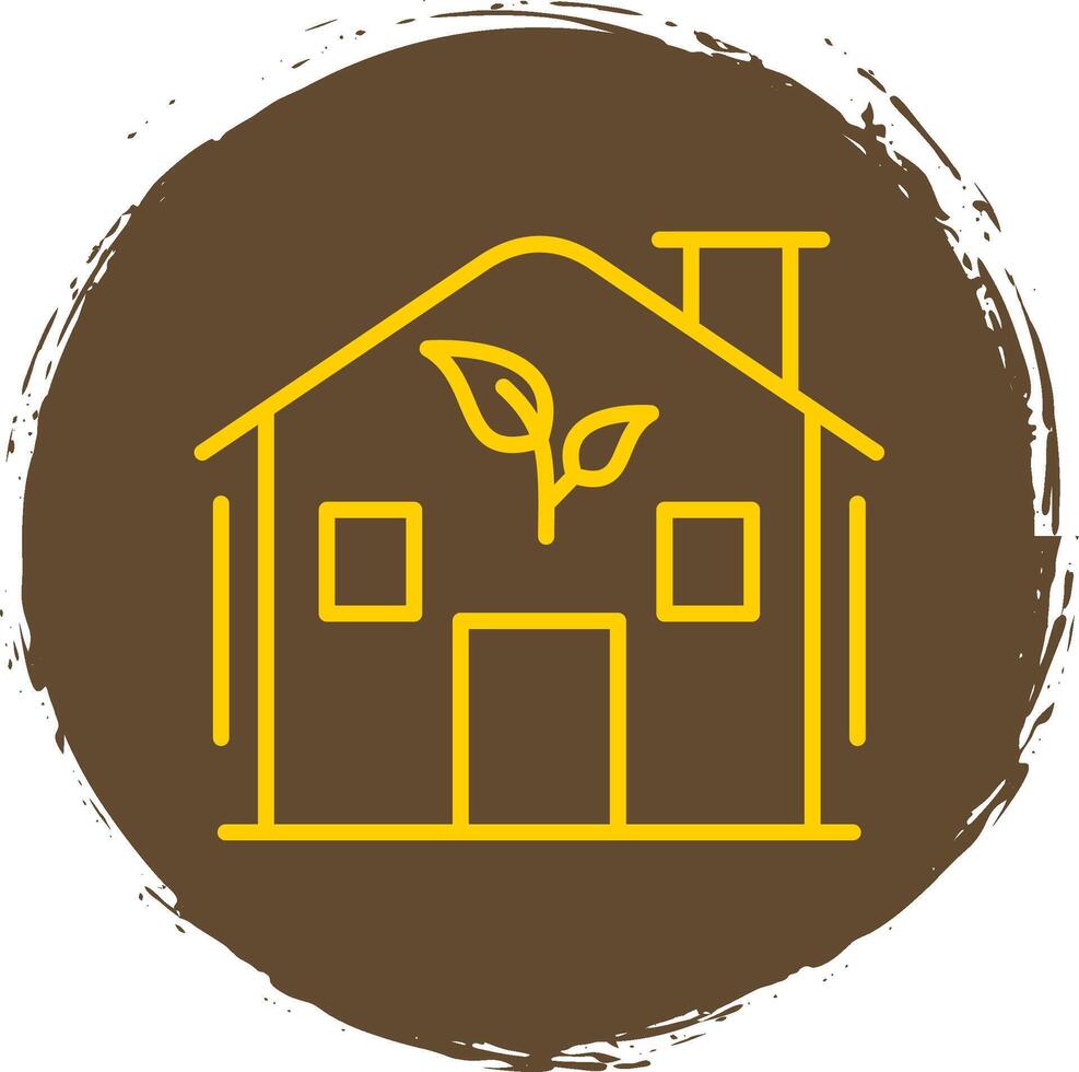 Low Energy House Line Circle Sticker Icon vector