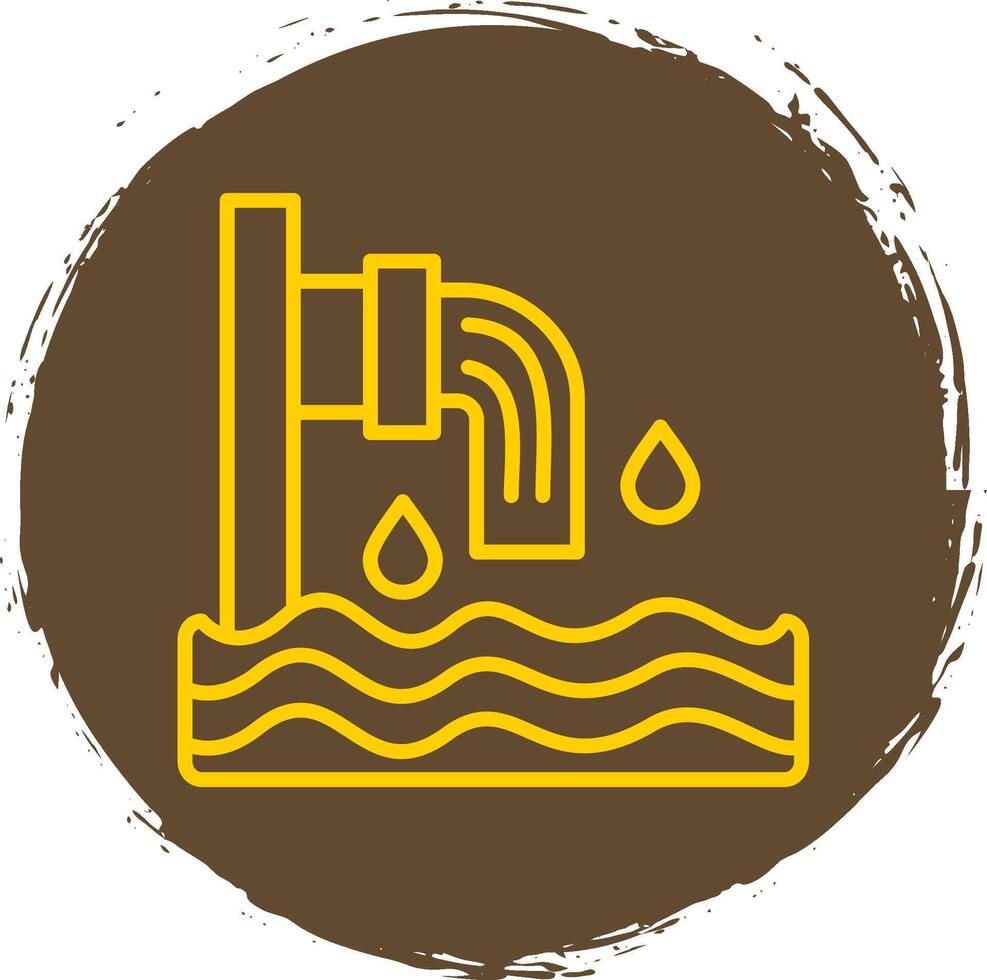 Sewer Line Circle Sticker Icon vector