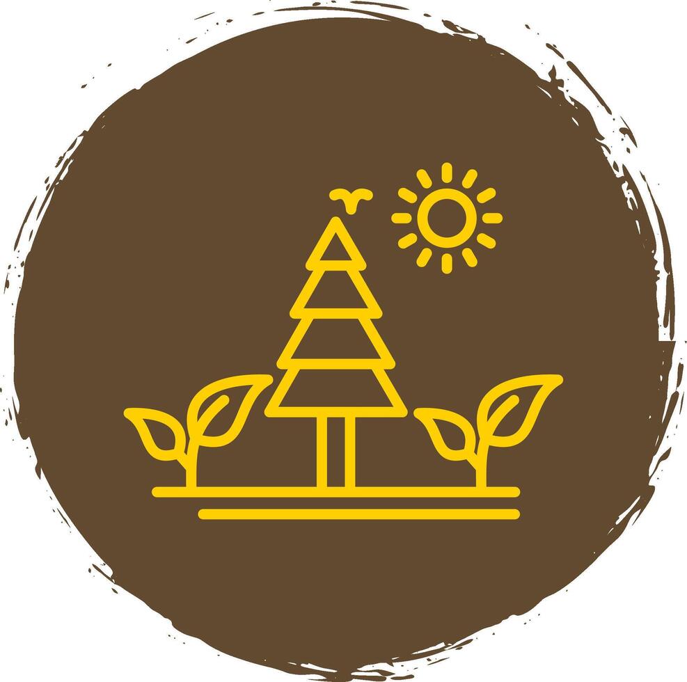 Nature Line Circle Sticker Icon vector