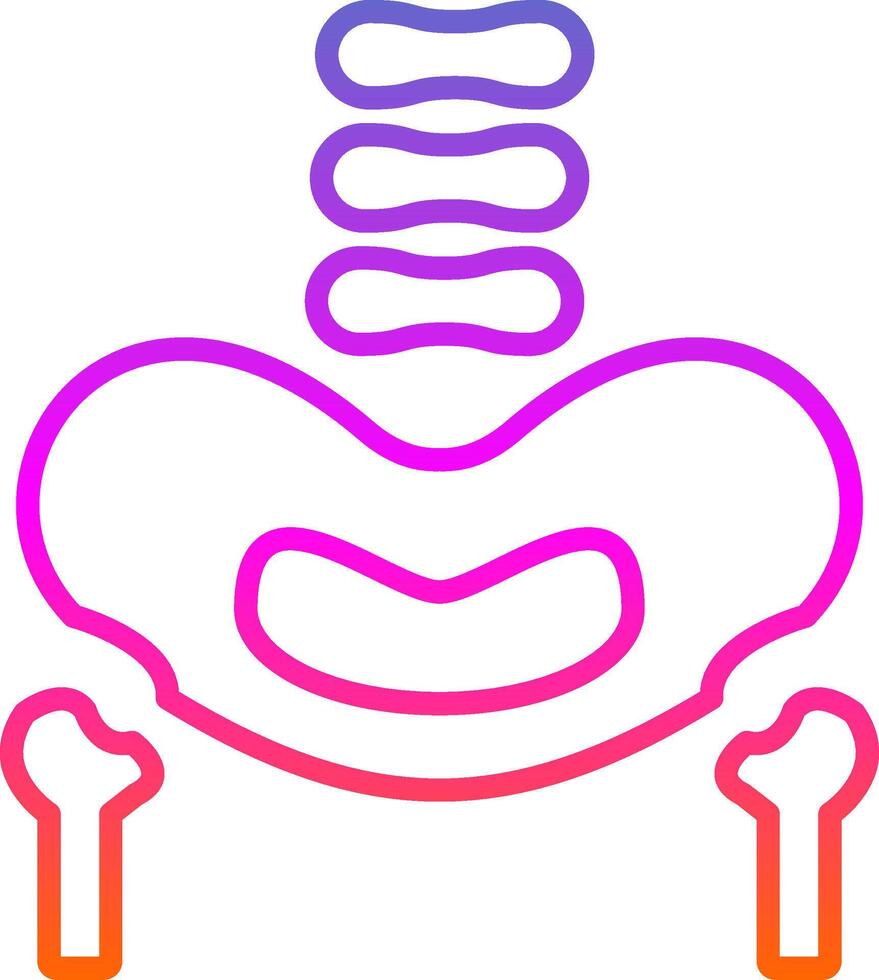 Pelvic Bone Line Circle Sticker Icon vector