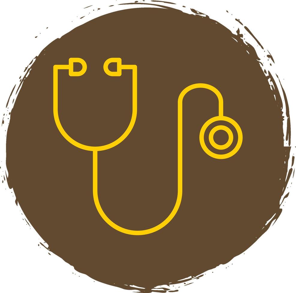 Stethoscope Line Circle Sticker Icon vector