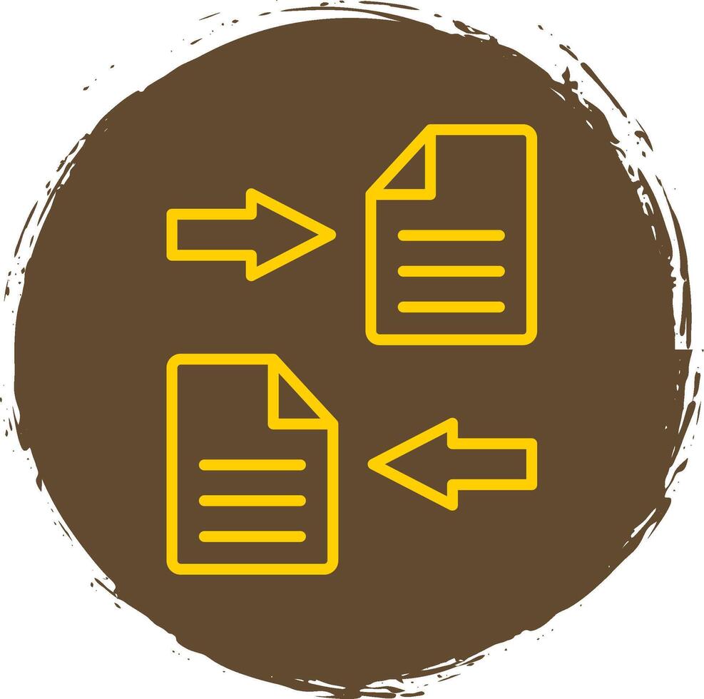 File Sharing Line Circle Sticker Icon vector