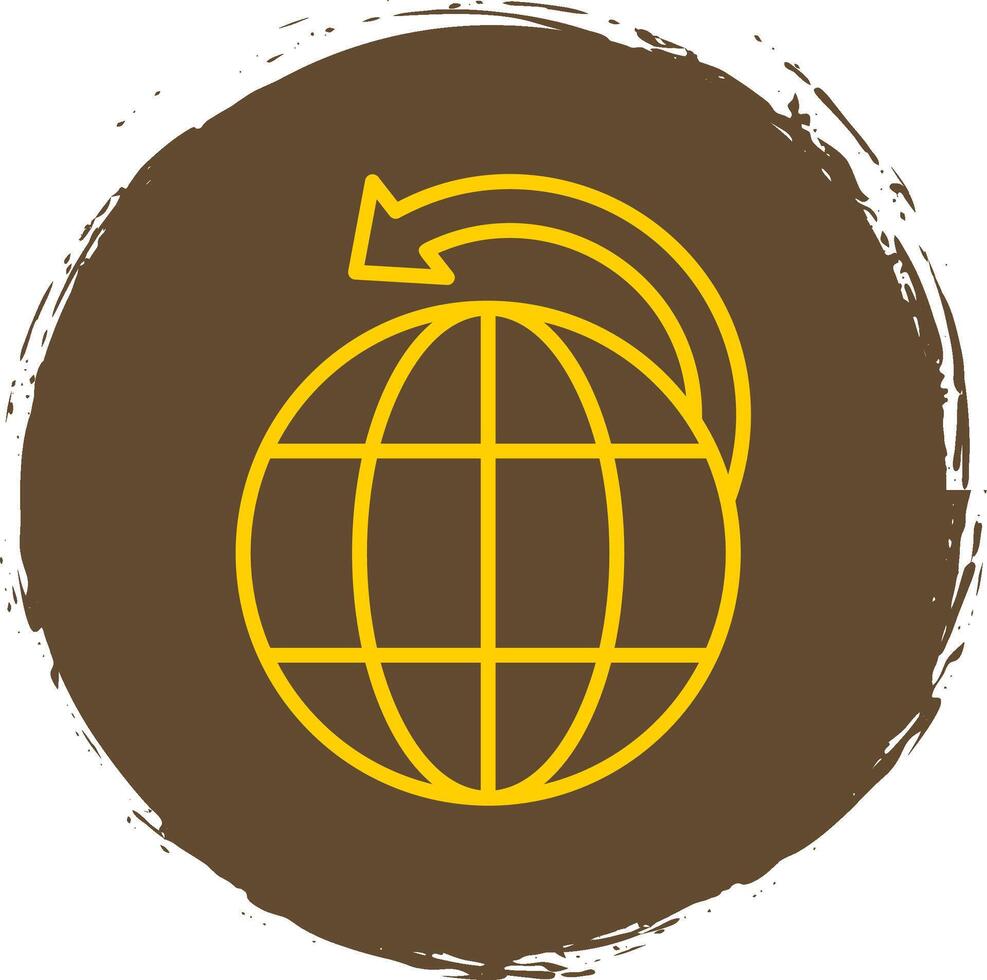 Worldwide Shipping Line Circle Sticker Icon vector