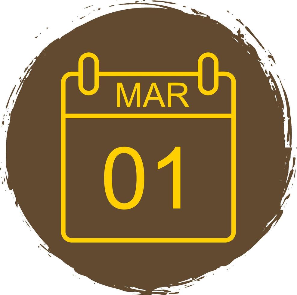 March Line Circle Sticker Icon vector