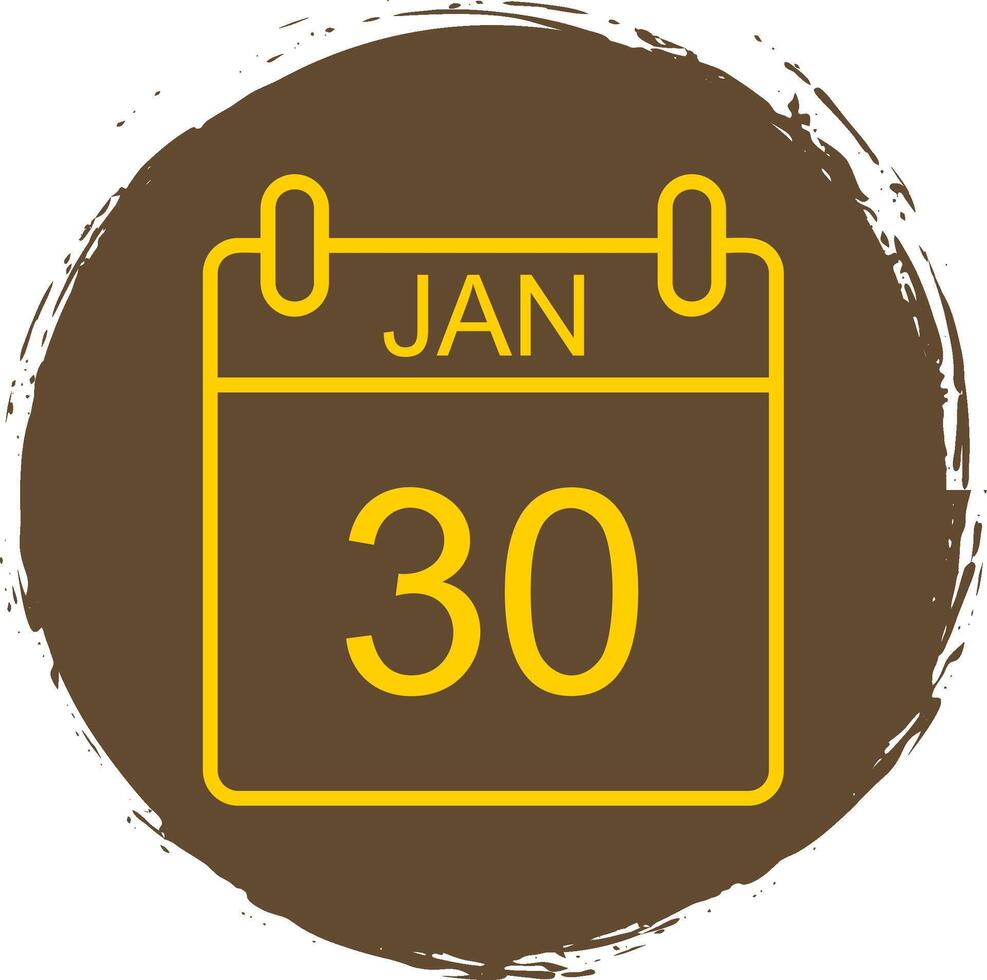 January Line Circle Sticker Icon vector
