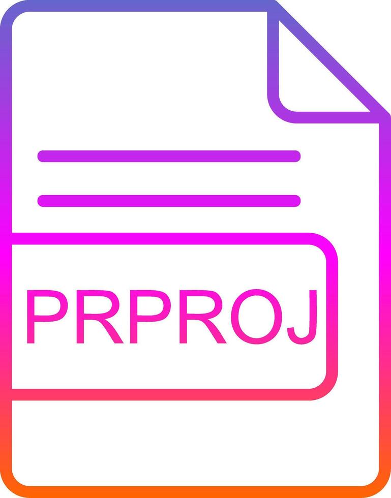 prproj archivo formato línea circulo pegatina icono vector