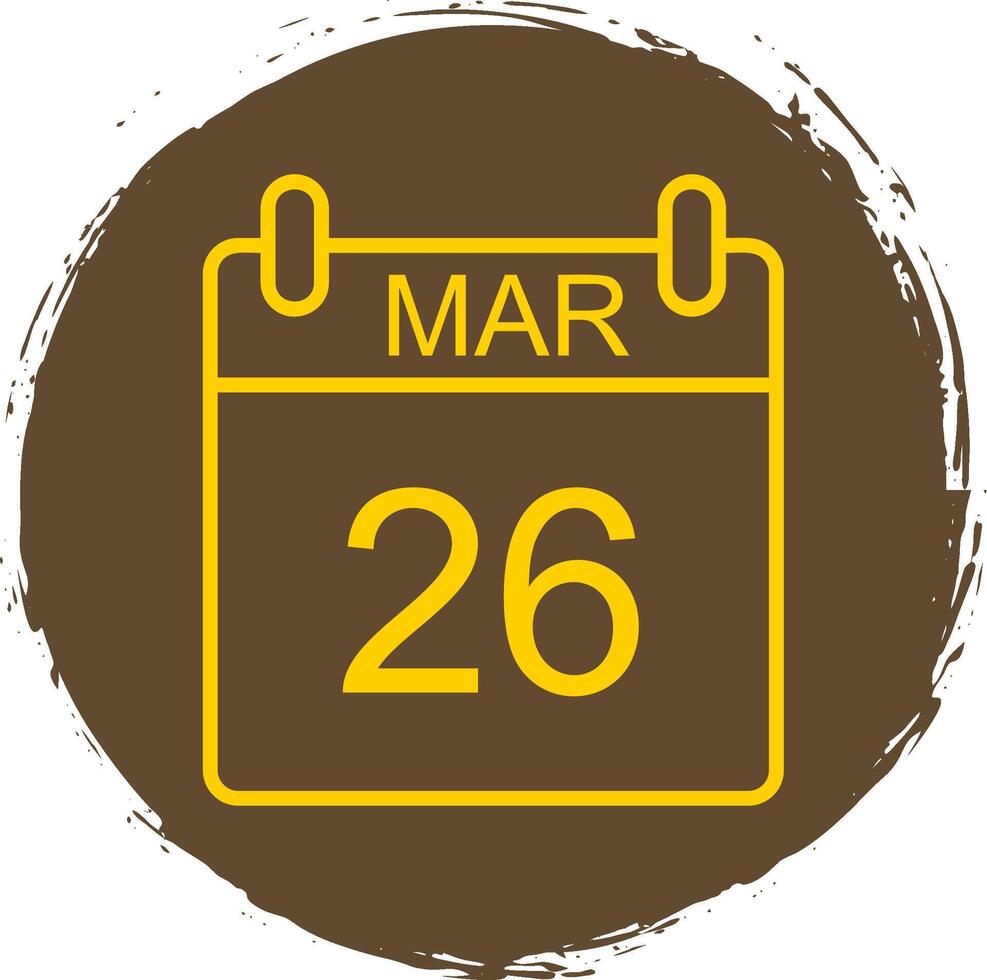 March Line Circle Sticker Icon vector