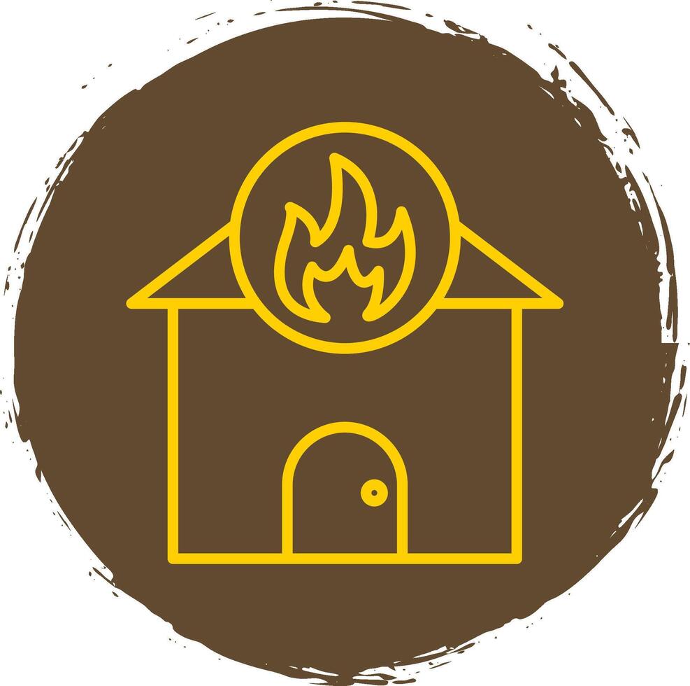 hogar fuego línea circulo pegatina icono vector