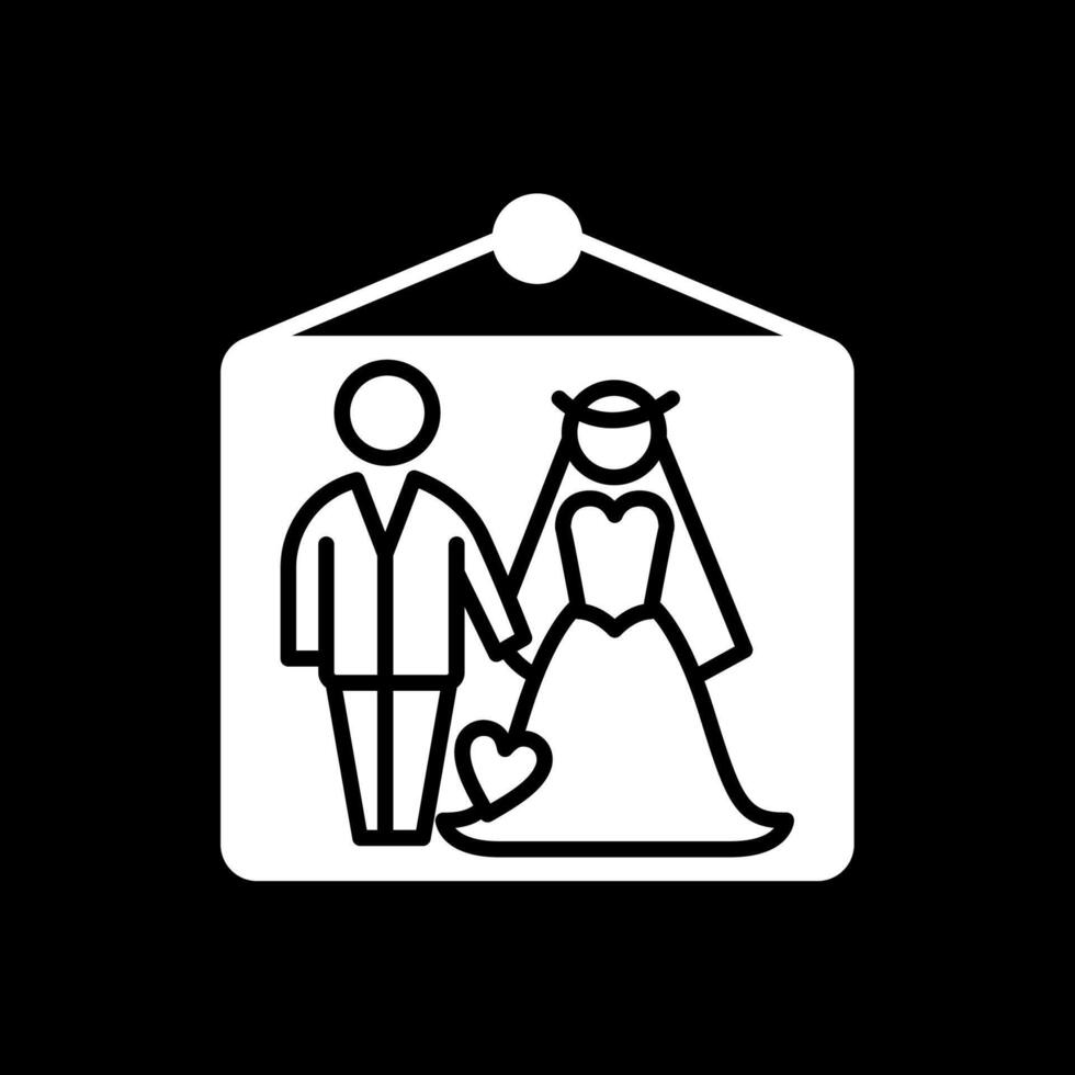 Wedding Photos Glyph Inverted Icon Design vector
