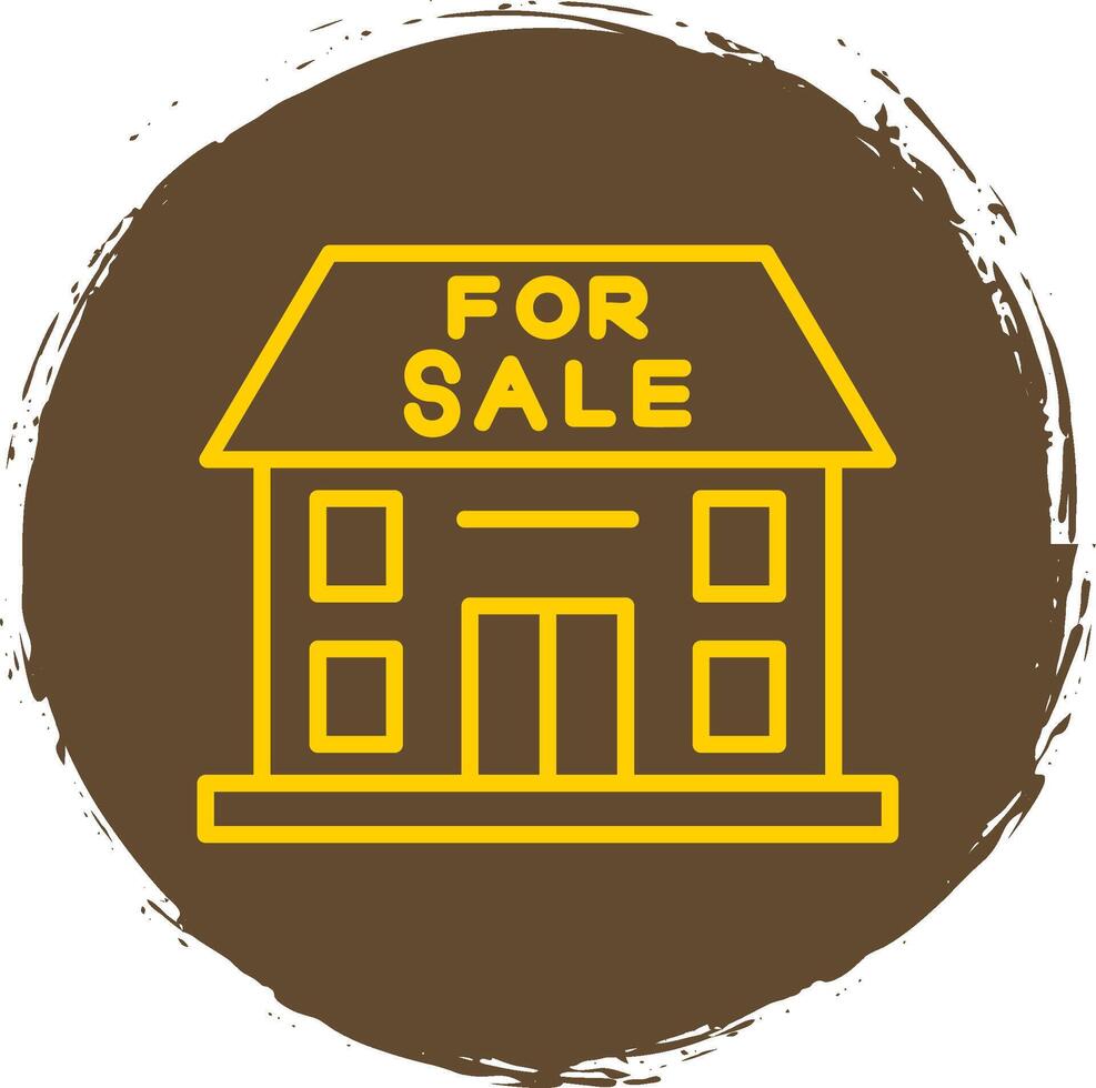 Home For Sale Line Circle Sticker Icon vector