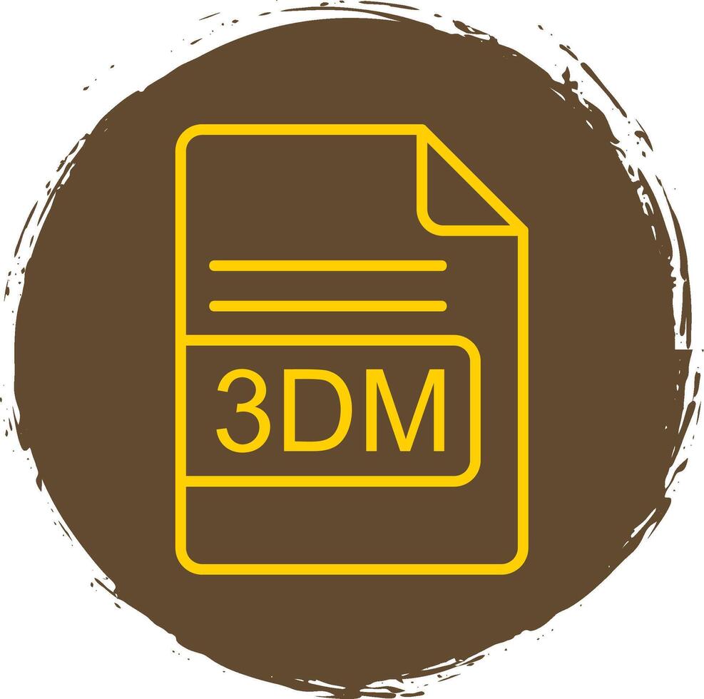 3dm archivo formato línea circulo pegatina icono vector