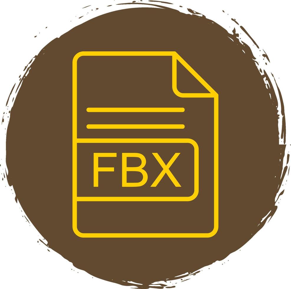 fbx archivo formato línea circulo pegatina icono vector