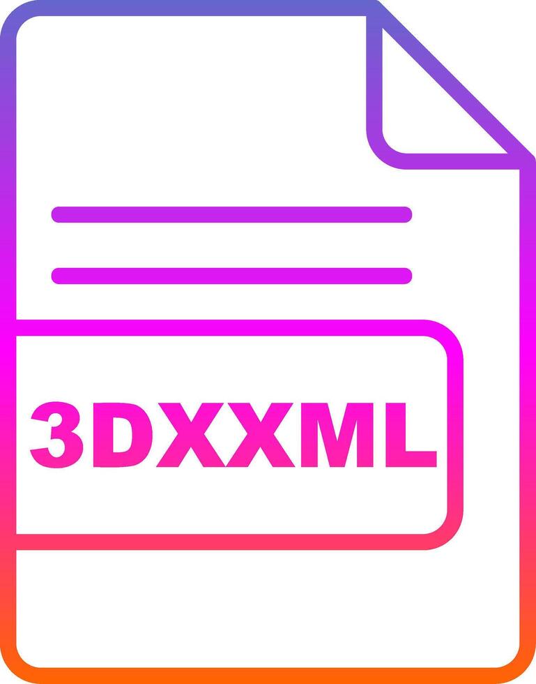 3dxxml archivo formato línea circulo pegatina icono vector