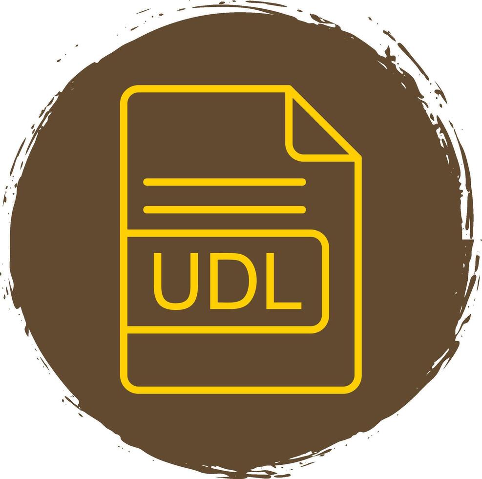 udl archivo formato línea circulo pegatina icono vector