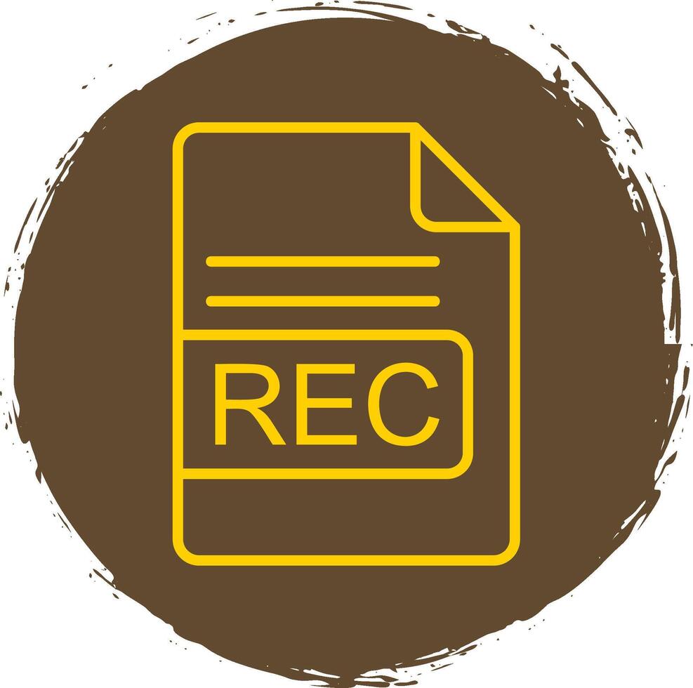 REC File Format Line Circle Sticker Icon vector