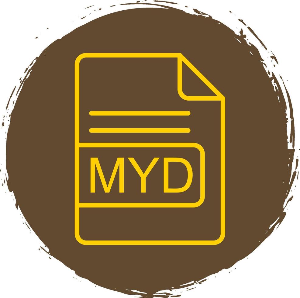 MYD File Format Line Circle Sticker Icon vector
