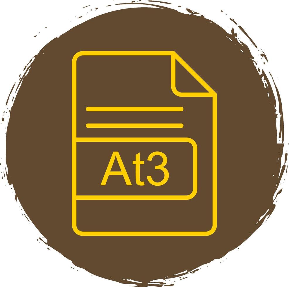 At3 File Format Line Circle Sticker Icon vector