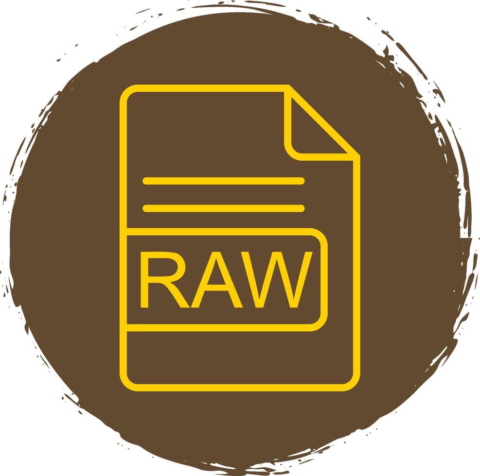 RAW File Format Line Circle Sticker Icon vector