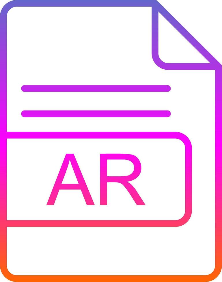 AR File Format Line Circle Sticker Icon vector