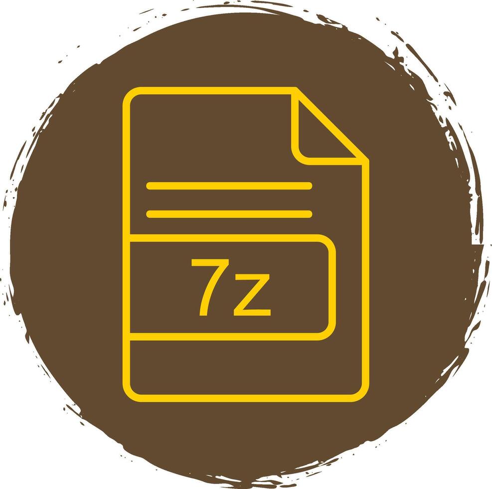 7z archivo formato línea circulo pegatina icono vector