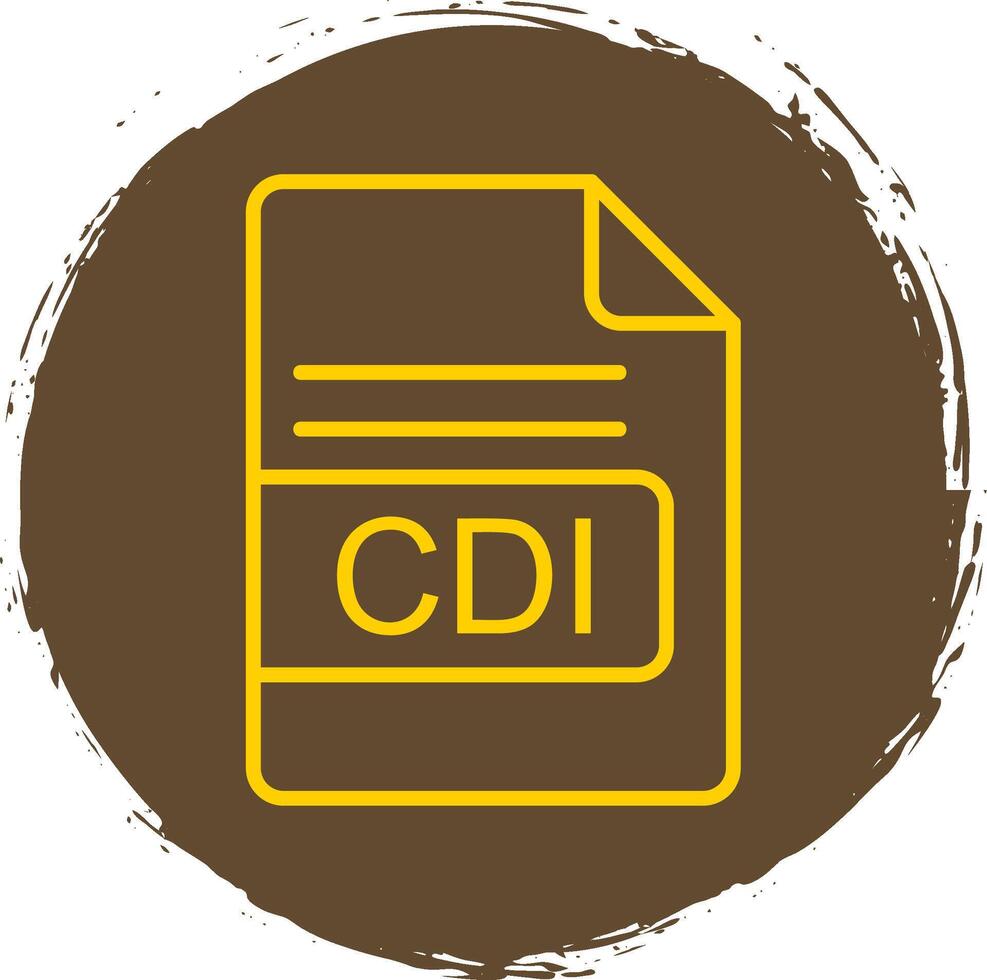 CDI File Format Line Circle Sticker Icon vector