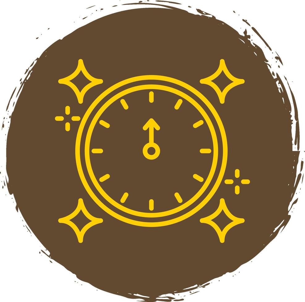 New Year Line Circle Sticker Icon vector