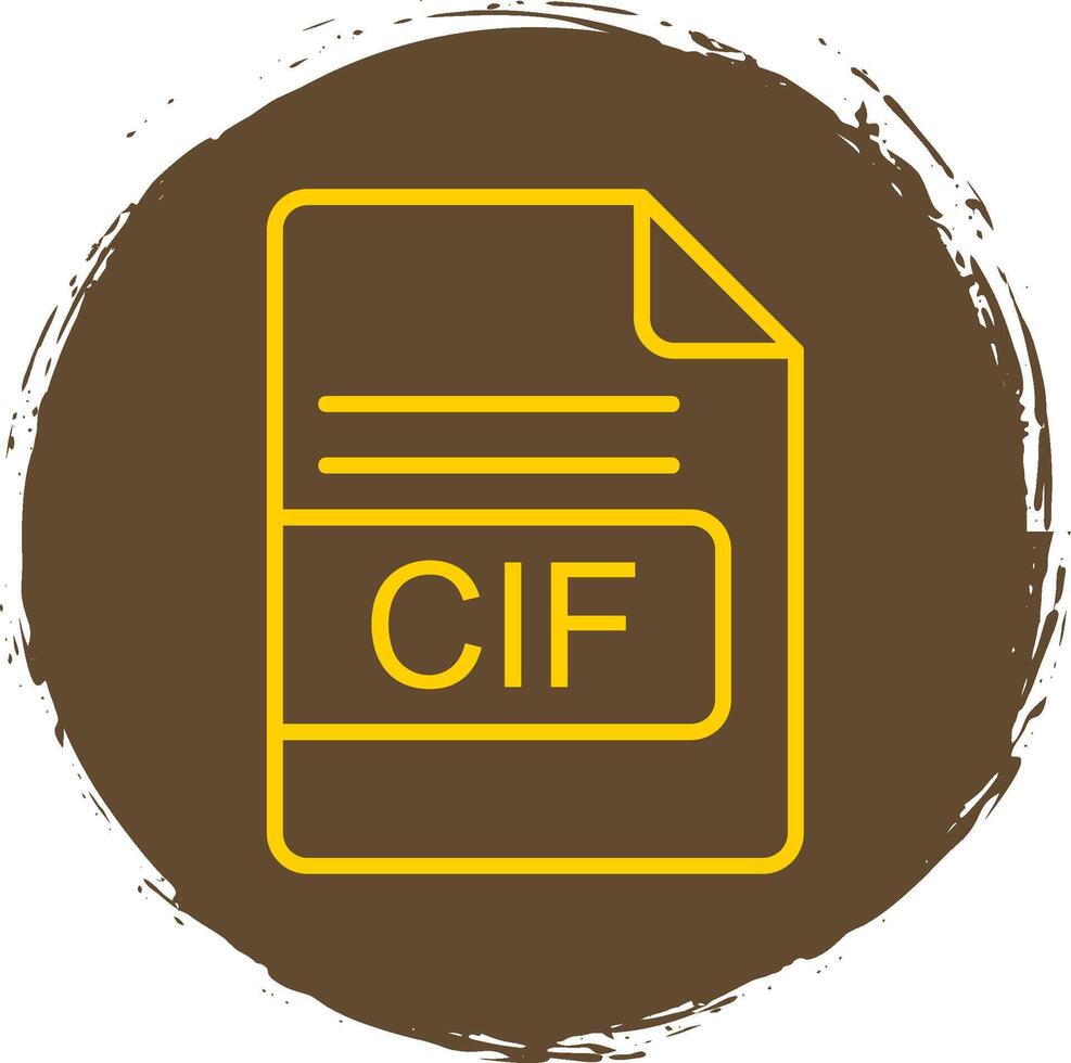 CIF File Format Line Circle Sticker Icon vector